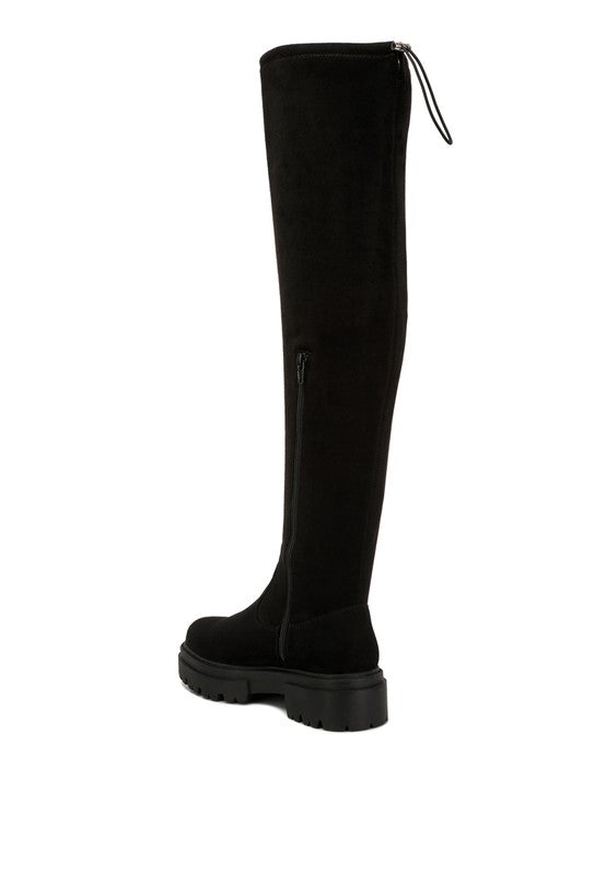 Babette Drawstring Detail Knee High Boots - lolaluxeshop