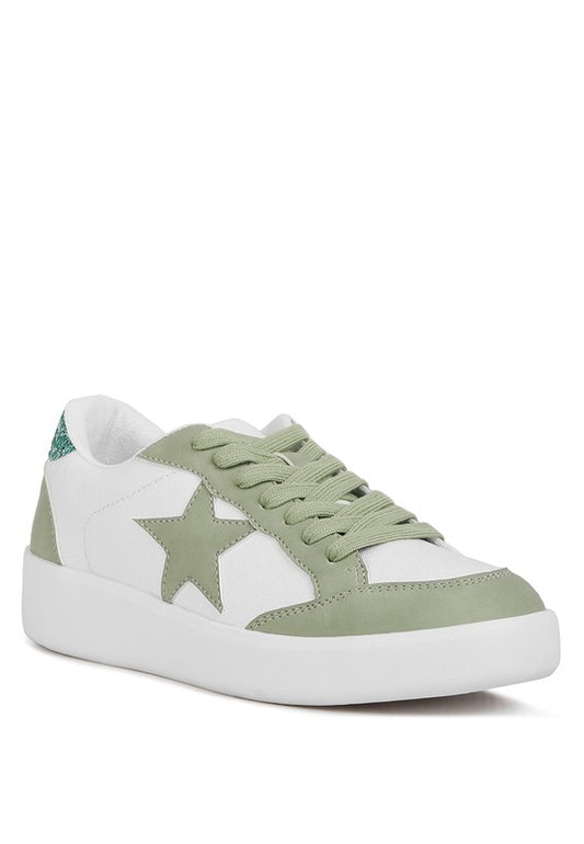 Perry Glitter Detail Star Sneakers - lolaluxeshop