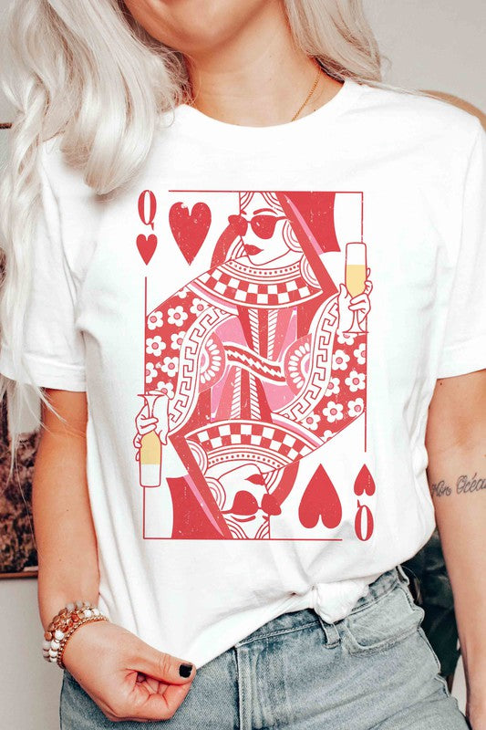 CHAMPAGNE QUEEN OF HEARTS Graphic T-Shirt - lolaluxeshop