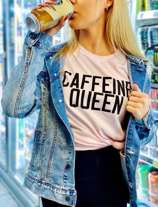 Caffeine Queen Crewneck Tee - lolaluxeshop