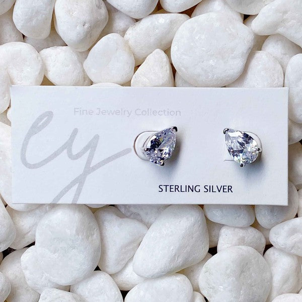Luxe Teardrop Sterling Silver Stud Earrings - lolaluxeshop