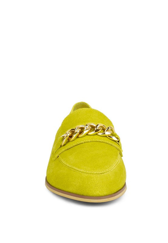 Ricka Chain Embellished Loafers - lolaluxeshop