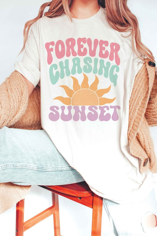FOREVER CHASING SUNET Graphic Tee - lolaluxeshop