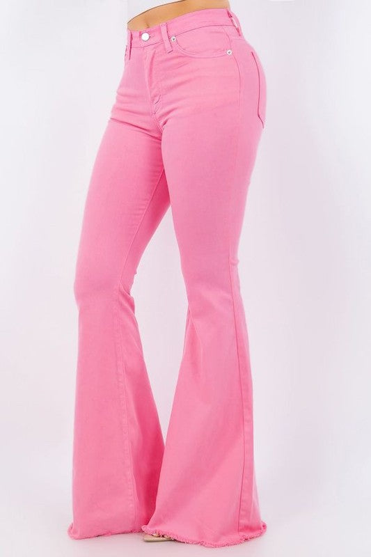 Bell Bottom Jean in Pink- 32" Inseam - lolaluxeshop