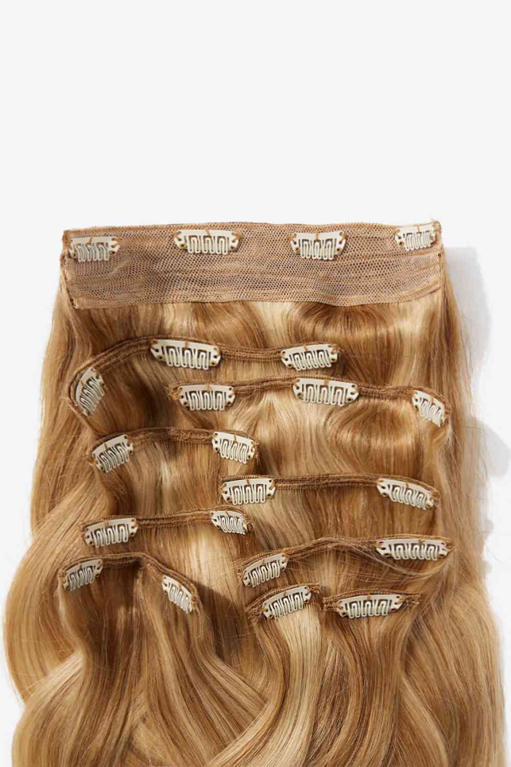 18''140g #10 Natural Straight Clip-in Hair Extensions Human Hair - lolaluxeshop