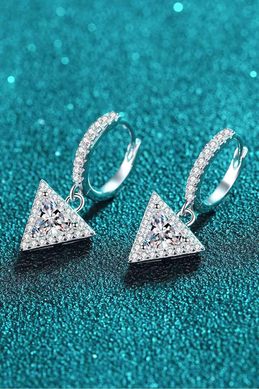 Moissanite Triangle Drop Earrings - lolaluxeshop