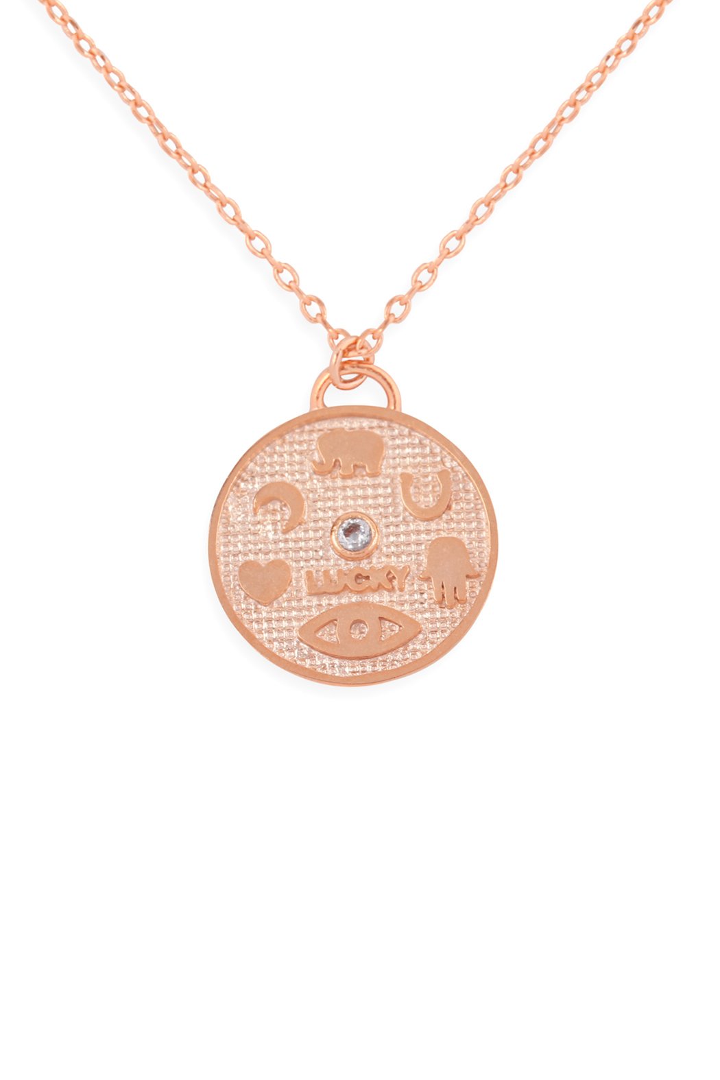 Hdnfn353 - Cast Round Pendant Necklace - LOLA LUXE