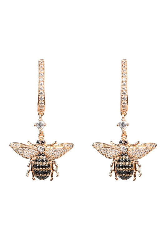 Honey Bee Drop Earrings Rosegold - lolaluxeshop