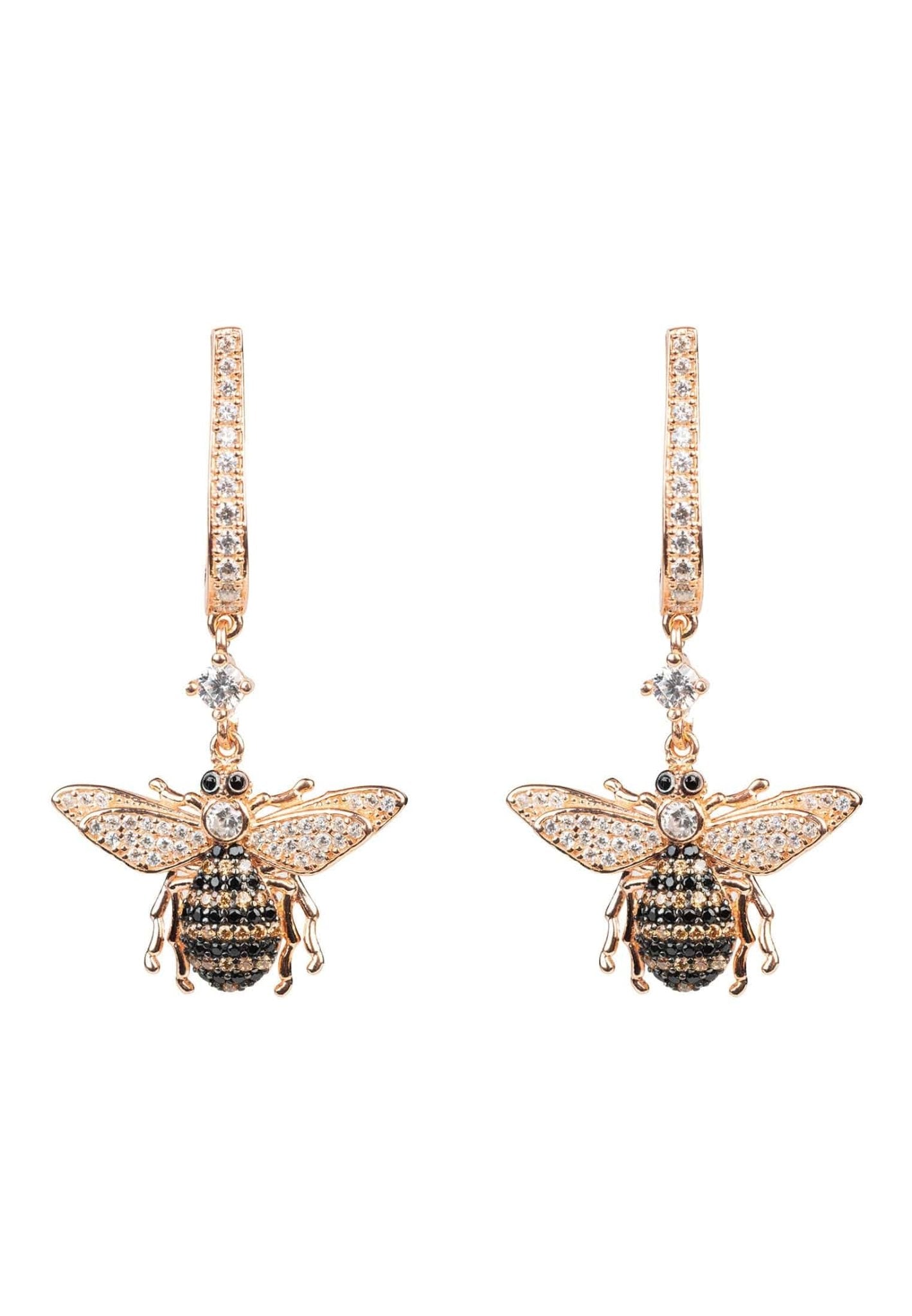 Honey Bee Drop Earrings Rosegold - lolaluxeshop