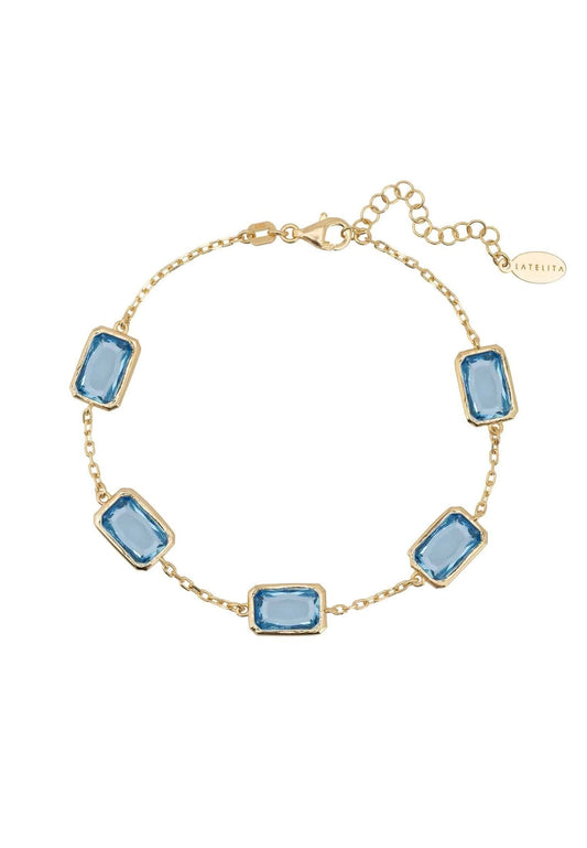 Portofino Bracelet Gold Blue Topaz - lolaluxeshop