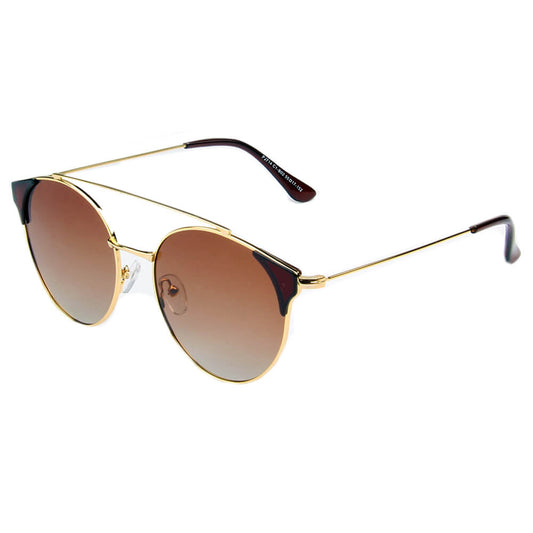 Antequera | Women Round Polarized Brow-Bar Cat Eye Fashion Sunglasses - lolaluxeshop