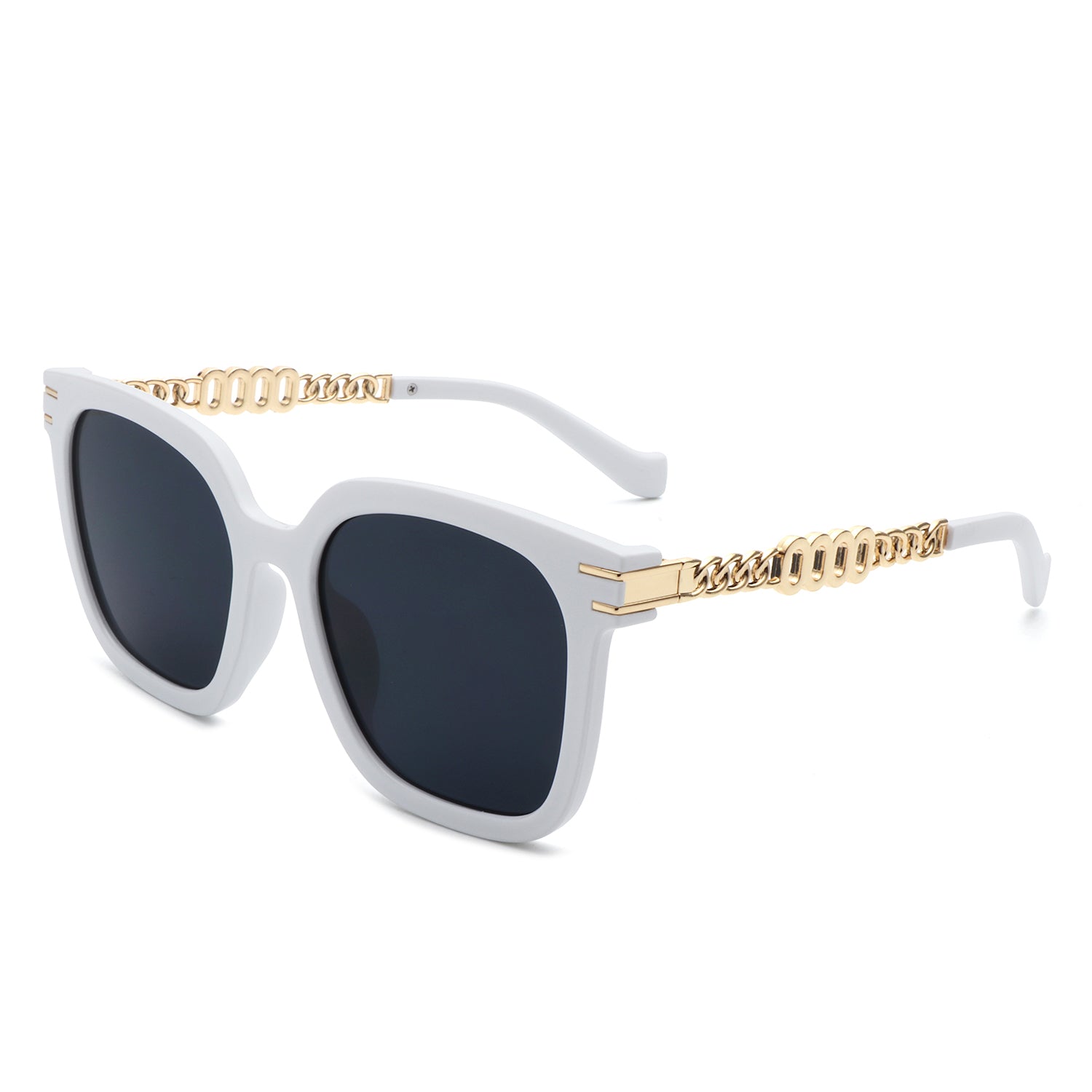 Moonstone - Women Flat Top Fashion Square Chain Link Design Sunglasses - lolaluxeshop