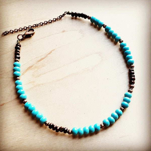 Blue Turquoise Choker Necklace - lolaluxeshop