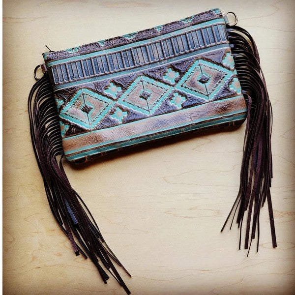 Turquoise Navajo Leather Clutch Handbag - lolaluxeshop