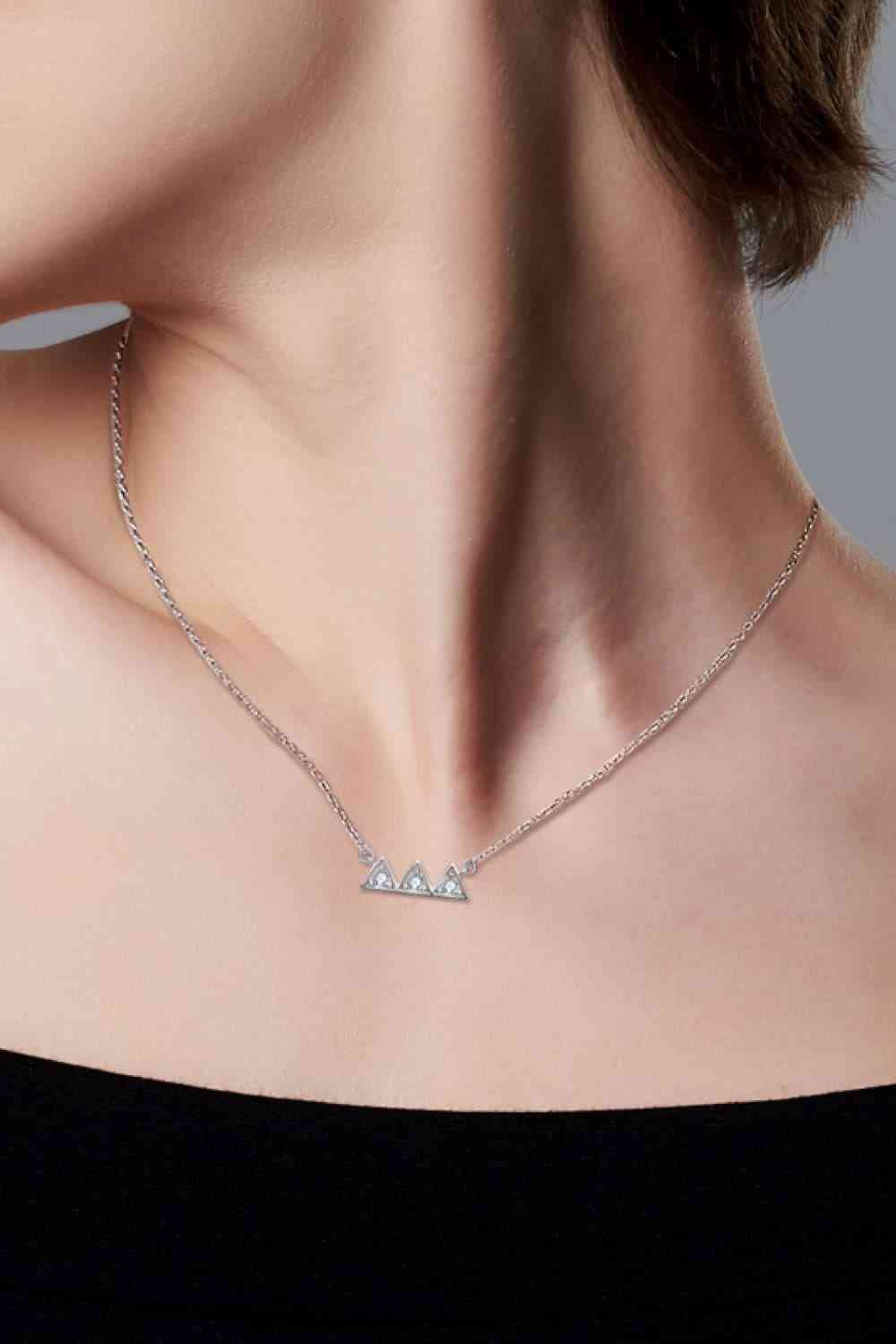 Moissanite Triangle Platinum-Plated Necklace - lolaluxeshop