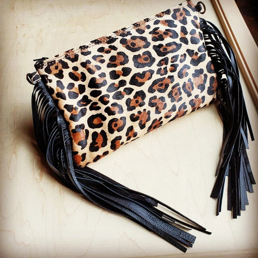 Leopard Hair on Hide Clutch Handbag - lolaluxeshop