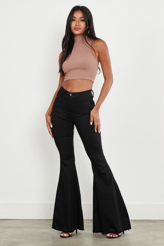 High Waisted Flare Jeans - LOLA LUXE