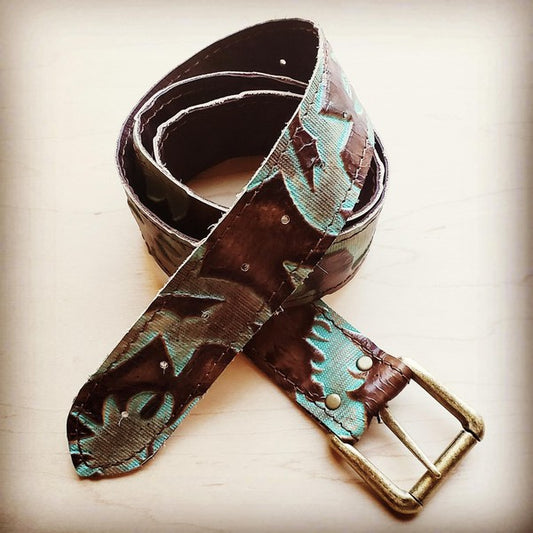 Turquoise Laredo Genuine Leather Belt 50 inch - lolaluxeshop