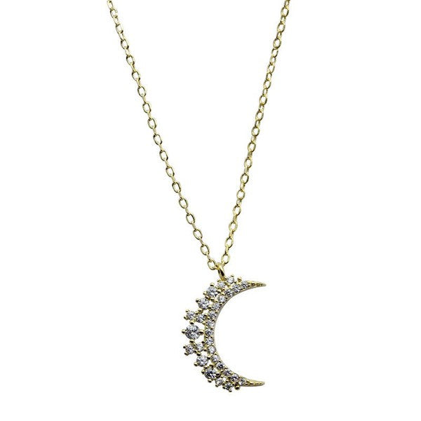 14K Gold Sparkly Luna Necklace - LOLA LUXE
