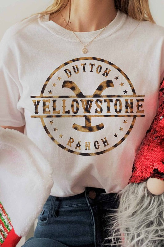 DUTTON RANCH YELLOWSTONE LEOPARD GRAPHIC TEE - LOLA LUXE