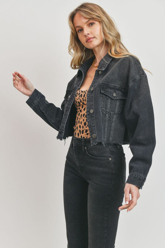Cropped Bf Denim Jacket - LOLA LUXE
