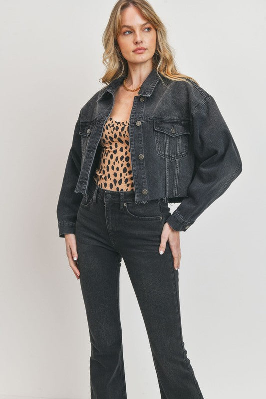 Cropped Bf Denim Jacket - LOLA LUXE