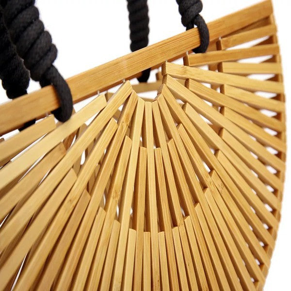 Vintage Bamboo Woven Handbag - LOLA LUXE