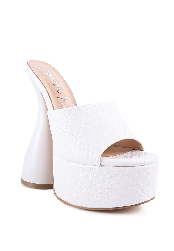 OOMPH QUILTED HIGH HEELED PLATFORM SANDALS - lolaluxeshop