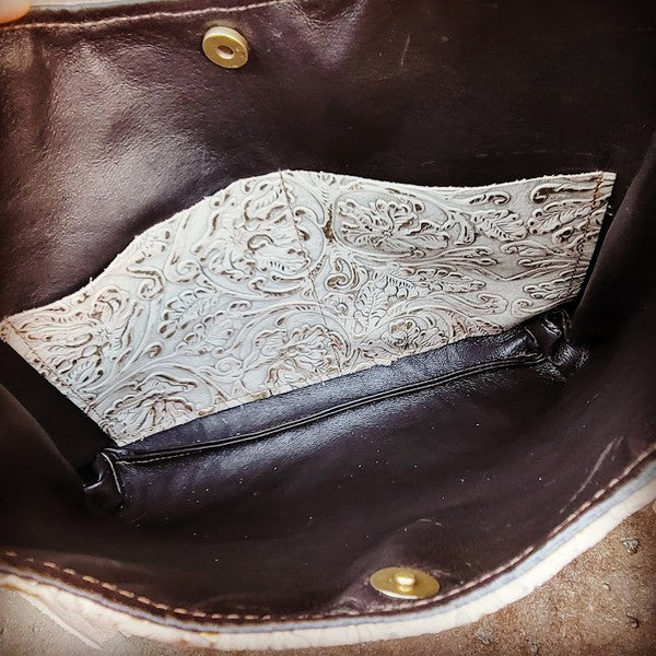 Montanta Leather Handbag in Gilded & Fringe - lolaluxeshop