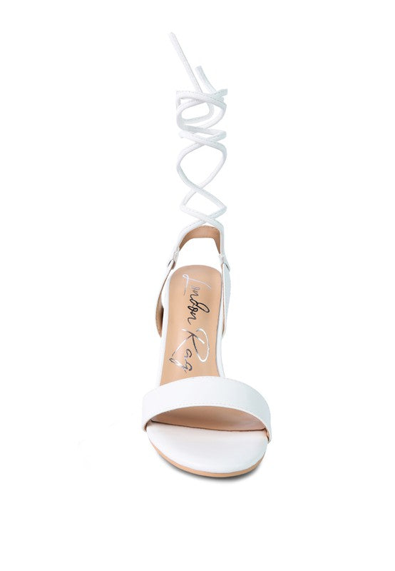 SHEENY CLEAR STILETTO LACE UP SANDAL - lolaluxeshop