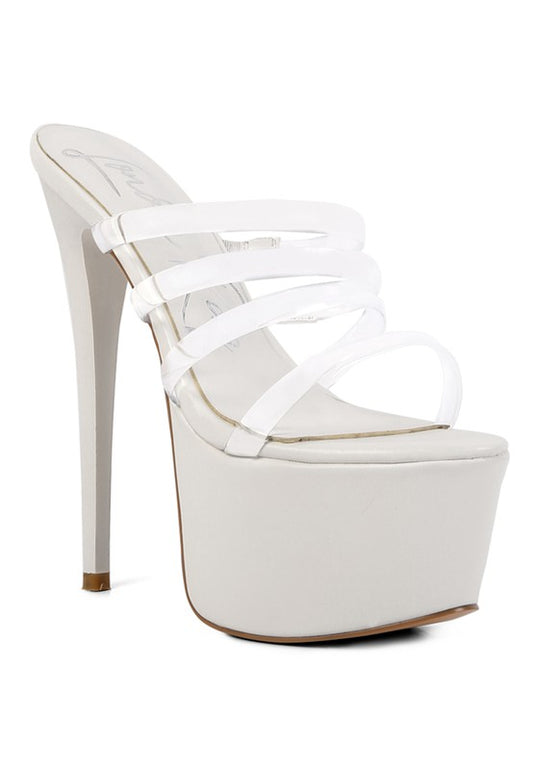 SHOTS UP ULTRA HIGH HEEL CLEAR STRAPS SANDALS - lolaluxeshop