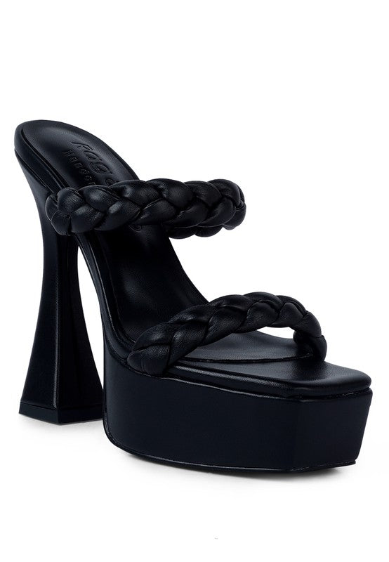 PIN UP Braided High Heel Sandals - lolaluxeshop