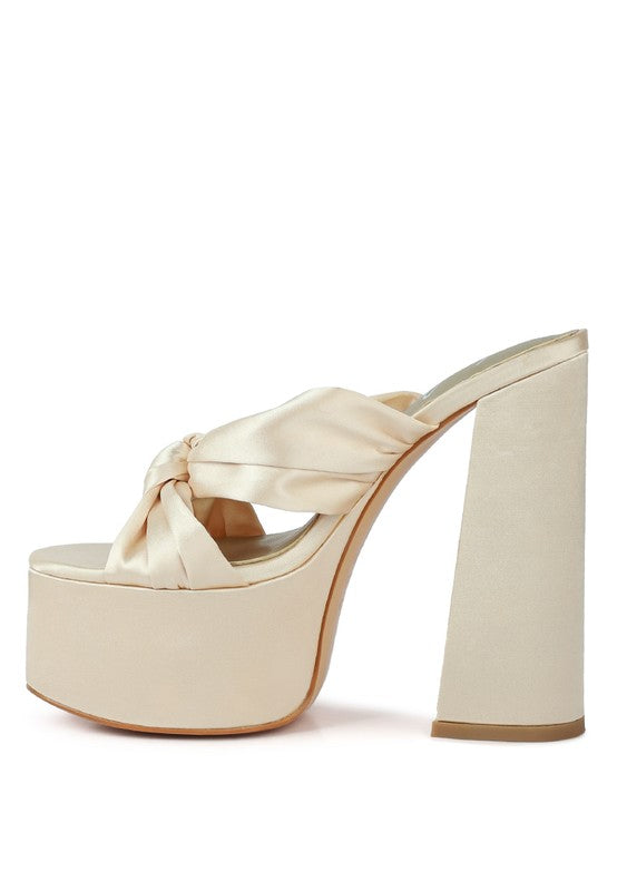 STROBING KNOTTED CHUNKY PLATFORM HEELS - lolaluxeshop