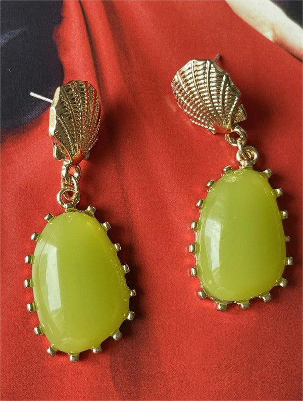 Vintage style yellow color retro earring - LOLA LUXE