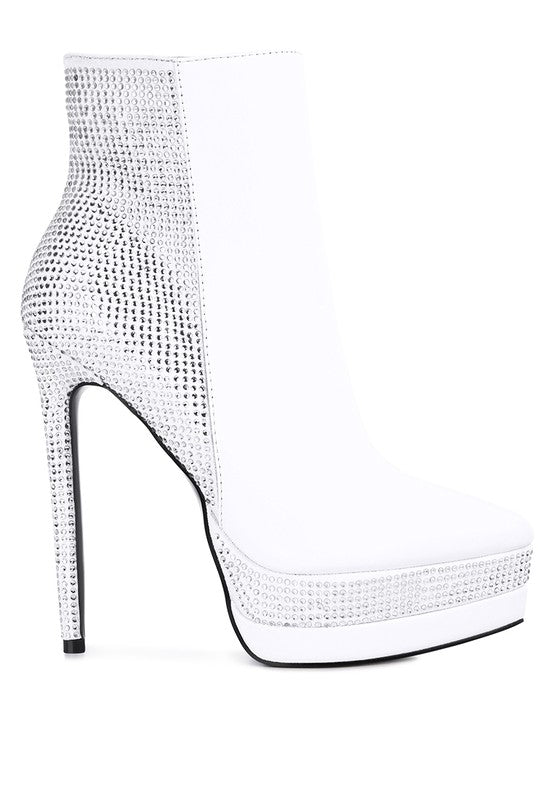 ENCANTO Diamante Set High Heeled Ankle Boot - lolaluxeshop