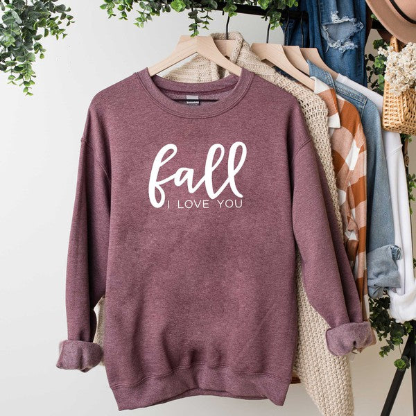 Fall I Love You Graphic Sweatshirt - LOLA LUXE