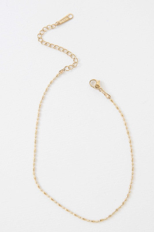 Mini Gold Bead Chain Necklace - LOLA LUXE