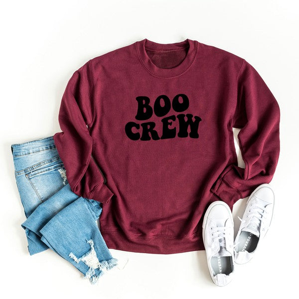 Boo Crew Wavy Graphic Sweatshirt - LOLA LUXE