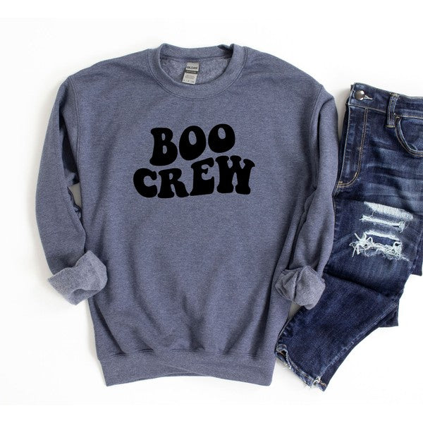 Boo Crew Wavy Graphic Sweatshirt - LOLA LUXE