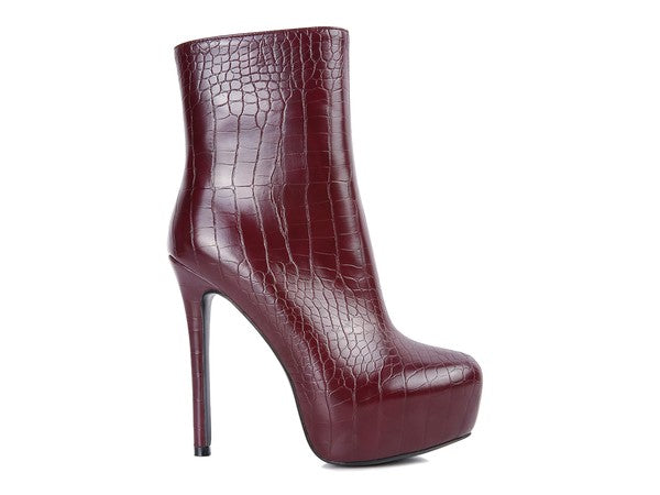 Orion High Heeled Croc Ankle Boot - lolaluxeshop