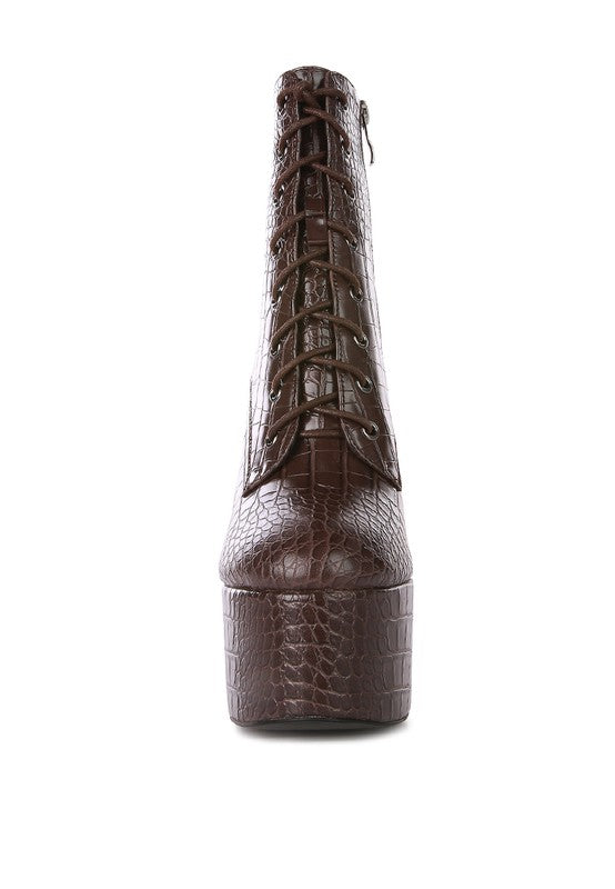 Magdalene Croc High Block Heeled Boot - lolaluxeshop