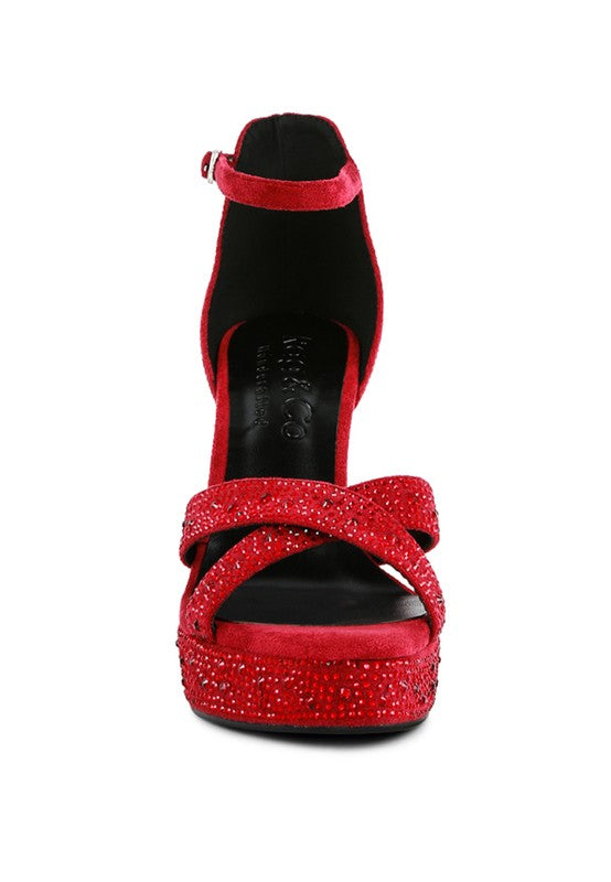 REGALIA Diamante Studded High Heel Dress Sandals - lolaluxeshop