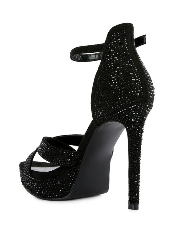 REGALIA Diamante Studded High Heel Dress Sandals - lolaluxeshop