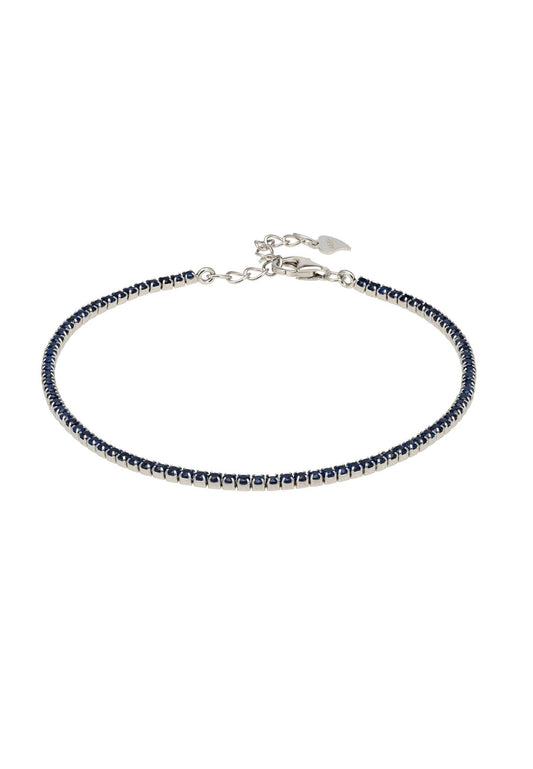 Tennis Bracelet Silver Sapphire Blue - lolaluxeshop