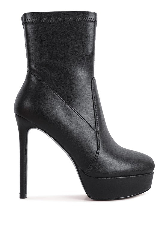 Rossetti Stretch Pu High Heeled Ankle Boot - lolaluxeshop