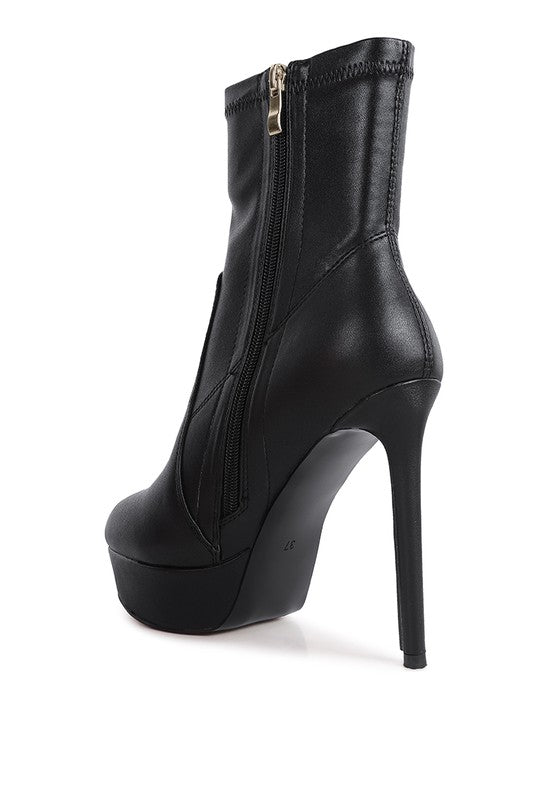 Rossetti Stretch Pu High Heeled Ankle Boot - lolaluxeshop