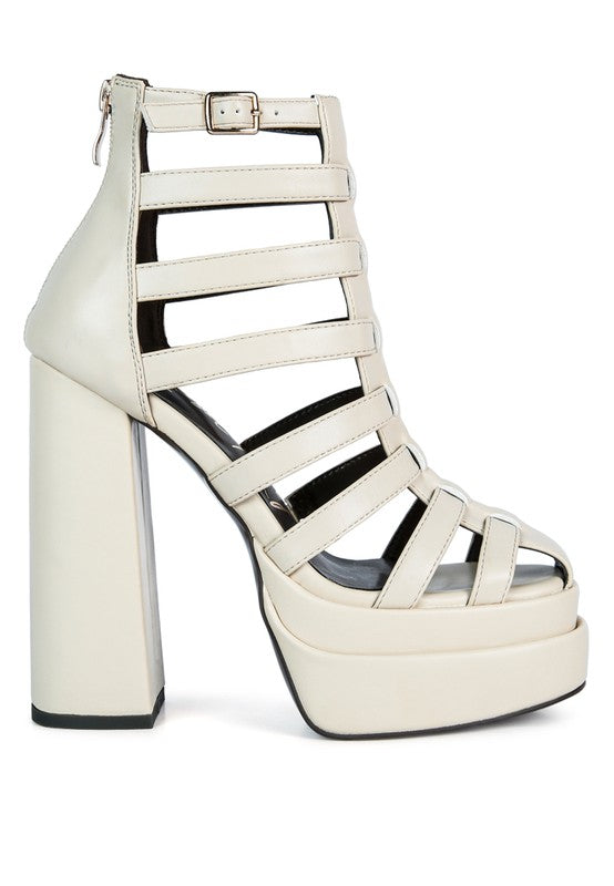 Rielle High Platfrom Cage Bootie Sandal - lolaluxeshop