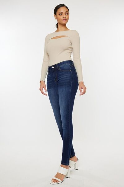 Kancan Mid Rise Gradient Skinny Jeans - lolaluxeshop