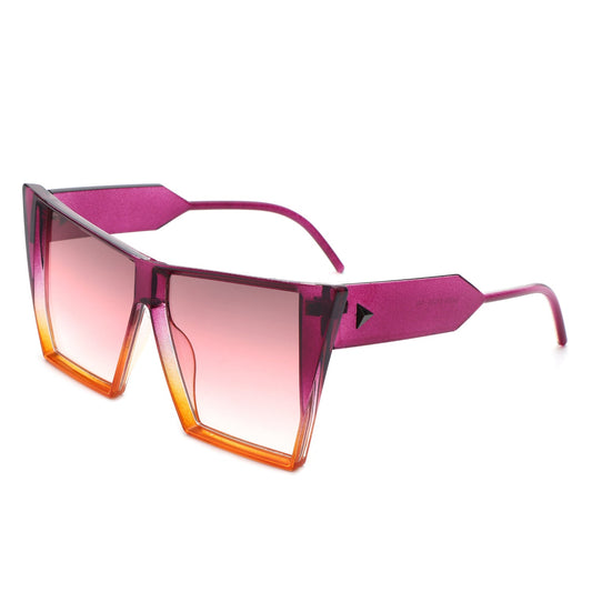 Skyhaste - Women Square Oversize Flat Top Fashion Sunglasses - lolaluxeshop
