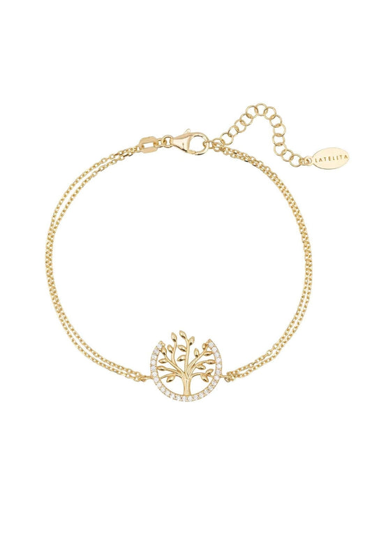 Tree of Life Open Circle Bracelet Gold - lolaluxeshop